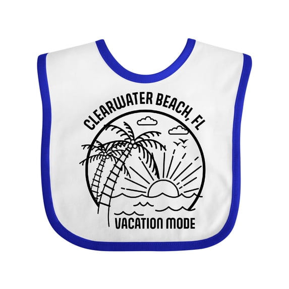 Inktastic Summer Vacation Mode Clearwater Beach Florida Boys or Girls Baby Bib