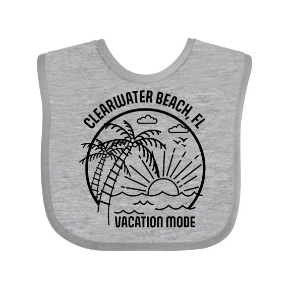 Inktastic Summer Vacation Mode Clearwater Beach Florida Boys or Girls Baby Bib