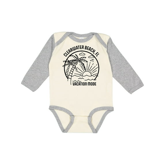 Inktastic Summer Vacation Mode Clearwater Beach Florida Boys or Girls Long Sleeve Baby Bodysuit