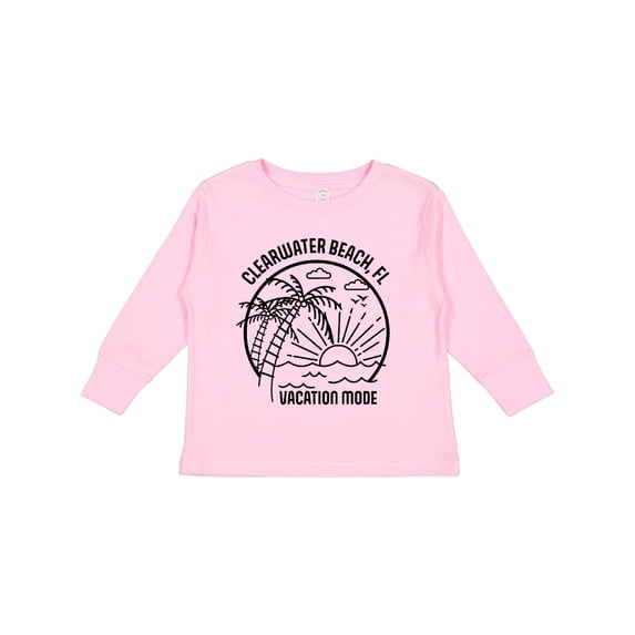 Inktastic Summer Vacation Mode Clearwater Beach Florida Boys or Girls Long Sleeve Toddler T-Shirt