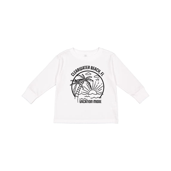 Inktastic Summer Vacation Mode Clearwater Beach Florida Boys or Girls Long Sleeve Toddler T-Shirt