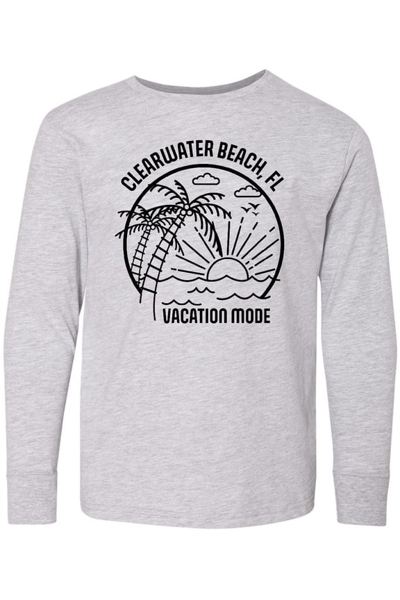Summer Vacation Mode Clearwater Beach Florida Long Sleeve Youth T-Shirt
