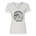 thumbnail image 1 of Inktastic Summer Vacation Mode Clearwater Beach Florida Women's V-Neck T-Shirt, 1 of 5