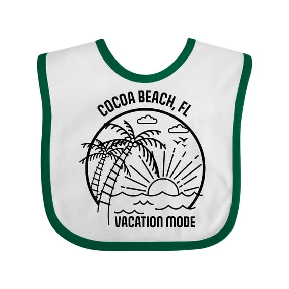Inktastic Summer Vacation Mode Cocoa Beach Florida Boys or Girls Baby Bib