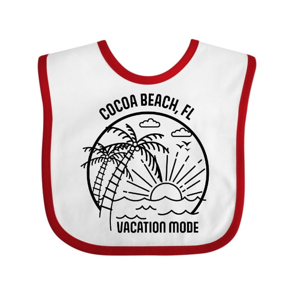 Inktastic Summer Vacation Mode Cocoa Beach Florida Boys or Girls Baby Bib