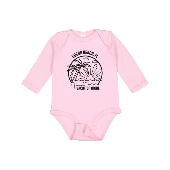 Inktastic Summer Vacation Mode Cocoa Beach Florida Boys or Girls Long Sleeve Baby Bodysuit