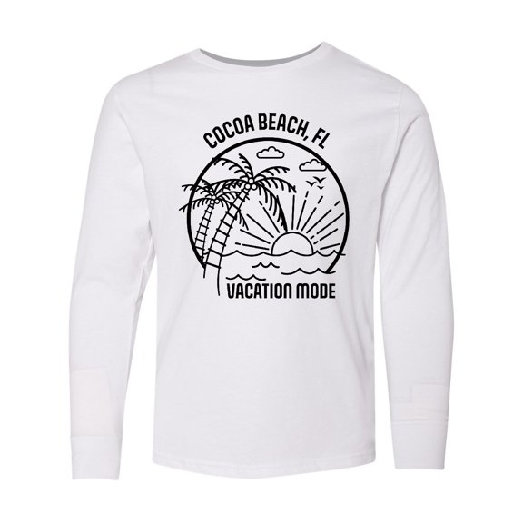 Inktastic Summer Vacation Mode Cocoa Beach Florida Long Sleeve Youth T-Shirt