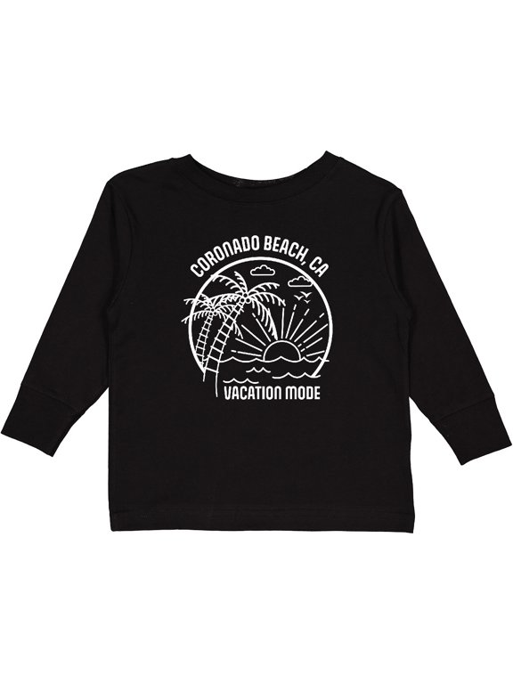 Summer Vacation Mode Coronado Beach California Boys or Girls Long Sleeve Toddler T-Shirt