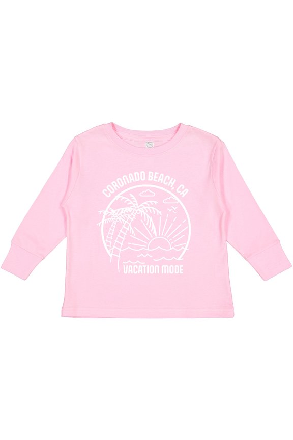 Summer Vacation Mode Coronado Beach California Boys or Girls Long Sleeve Toddler T-Shirt