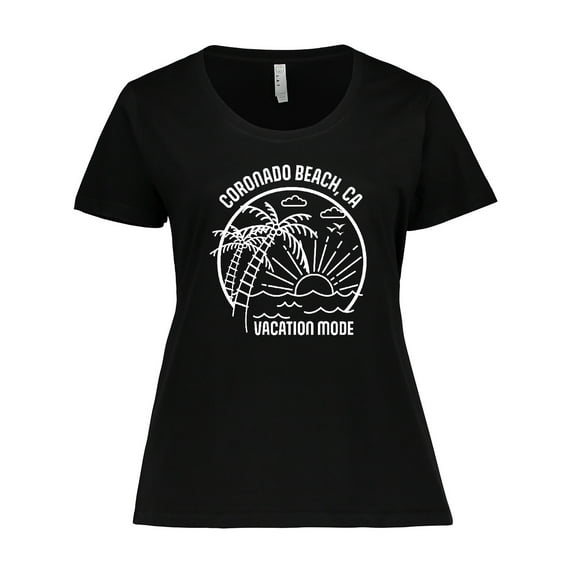 Inktastic Summer Vacation Mode Coronado Beach California Women's Plus Size T-Shirt