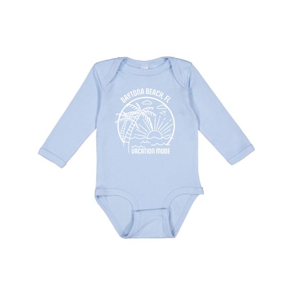 Inktastic Summer Vacation Mode Daytona Beach Florida Boys or Girls Long Sleeve Baby Bodysuit