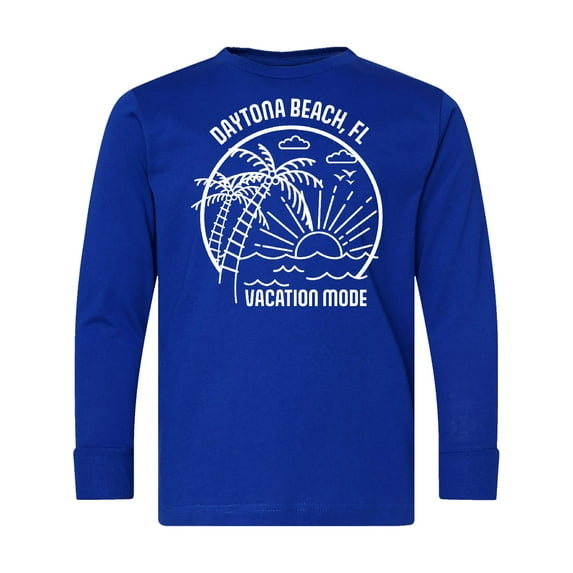 Inktastic Summer Vacation Mode Daytona Beach Florida Long Sleeve Youth T-Shirt