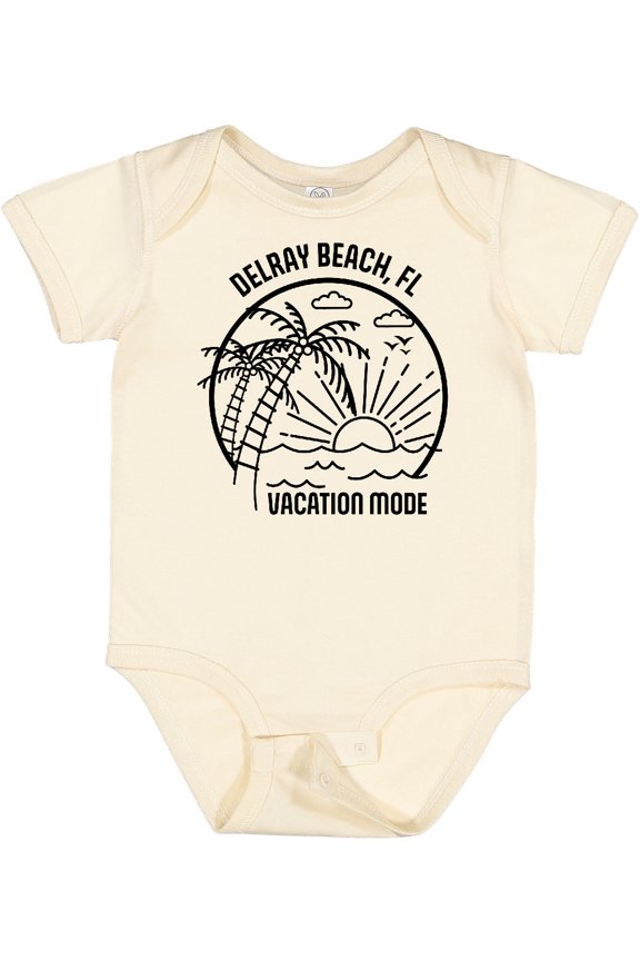 Summer Vacation Mode Delray Beach Florida Boys or Girls Baby Bodysuit