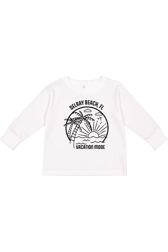 Summer Vacation Mode Delray Beach Florida Boys or Girls Long Sleeve Toddler T-Shirt