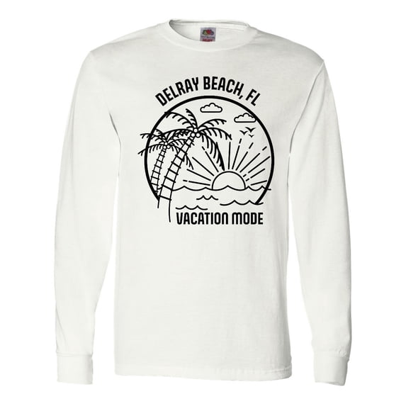Inktastic Summer Vacation Mode Delray Beach Florida Long Sleeve T-Shirt
