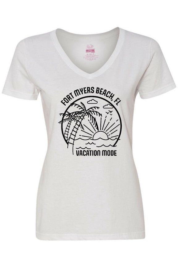 Summer Vacation Mode Fort Myers Beach Florida Women's V-Neck T-Shirt