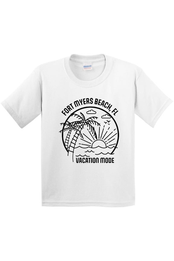 Summer Vacation Mode Fort Myers Beach Florida Youth T-Shirt