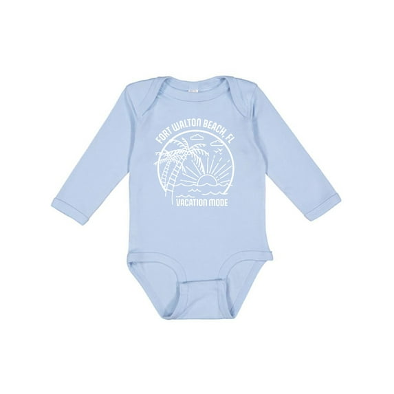 Inktastic Summer Vacation Mode Fort Walton Beach Florida Boys or Girls Long Sleeve Baby Bodysuit