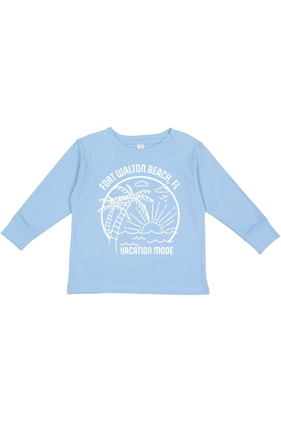 Summer Vacation Mode Fort Walton Beach Florida Boys or Girls Long Sleeve Toddler T-Shirt