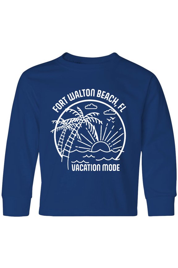 Summer Vacation Mode Fort Walton Beach Florida Long Sleeve Youth T-Shirt