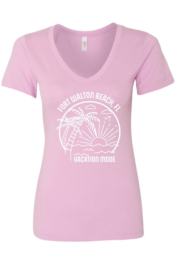 Summer Vacation Mode Fort Walton Beach Florida Women's V-Neck T-Shirt