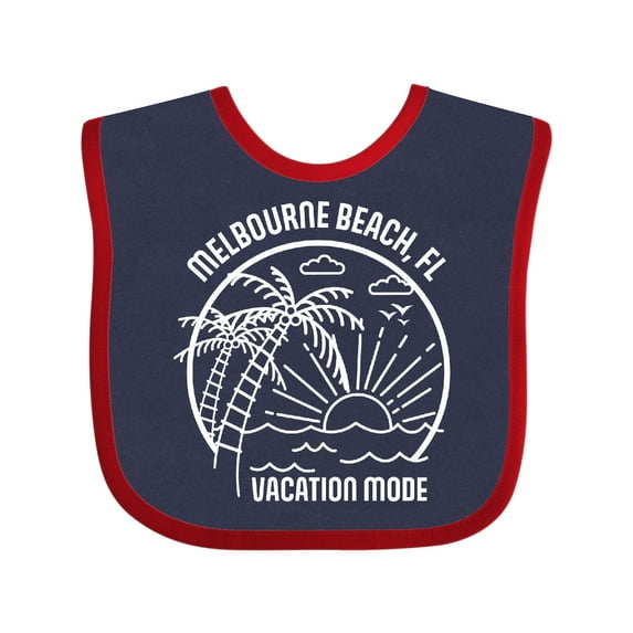 Inktastic Summer Vacation Mode Melbourne Beach Florida Boys or Girls Baby Bib
