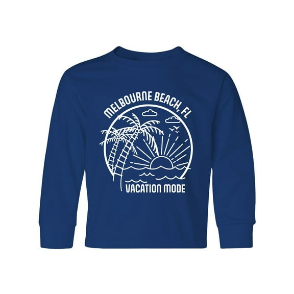 Inktastic Summer Vacation Mode Melbourne Beach Florida Long Sleeve Youth T-Shirt