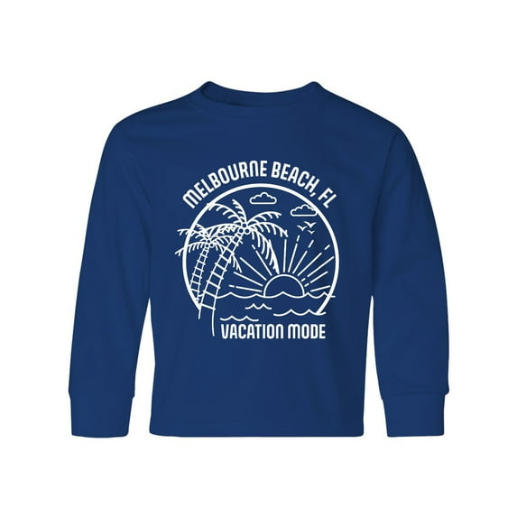 Inktastic Summer Vacation Mode Melbourne Beach Florida Long Sleeve Youth T-Shirt