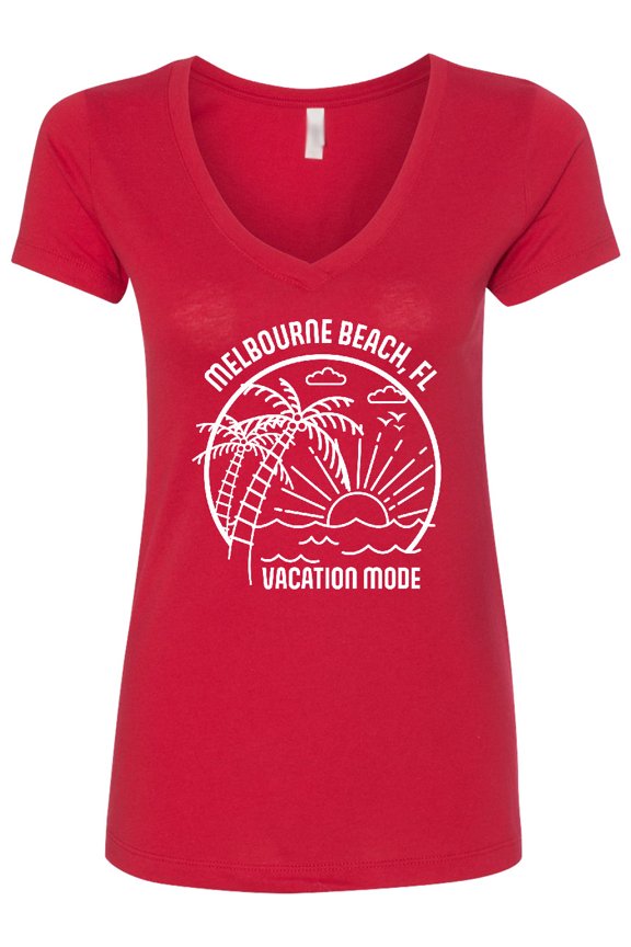 Summer Vacation Mode Melbourne Beach Florida Women's V-Neck T-Shirt