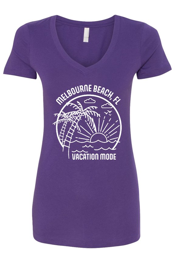 Summer Vacation Mode Melbourne Beach Florida Women's V-Neck T-Shirt