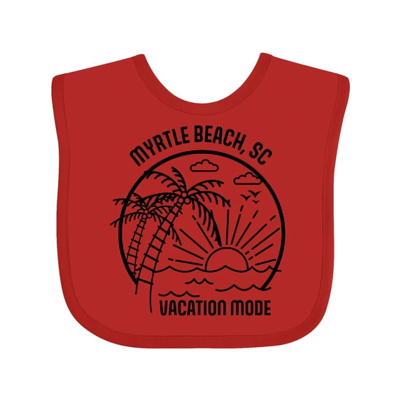 Inktastic Summer Vacation Mode Myrtle Beach South Carolina Boys or Girls Baby Bib
