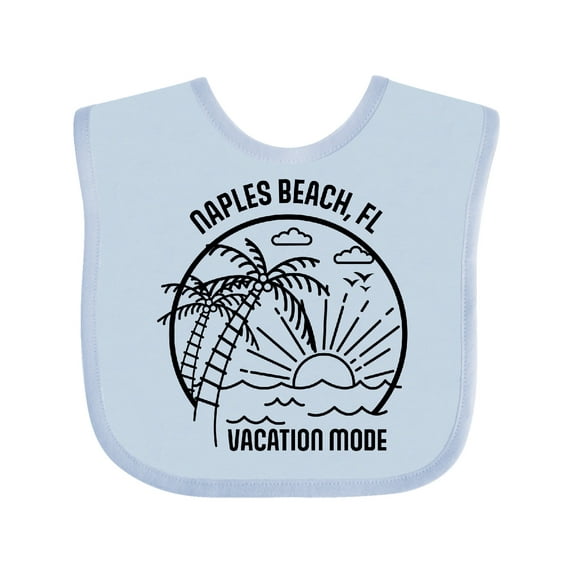 Inktastic Summer Vacation Mode Naples Beach Florida Boys or Girls Baby Bib
