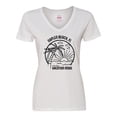 thumbnail image 1 of Inktastic Summer Vacation Mode Naples Beach Florida Women's V-Neck T-Shirt, 1 of 5