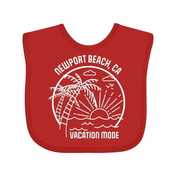 Inktastic Summer Vacation Mode Newport Beach California Boys or Girls Baby Bib