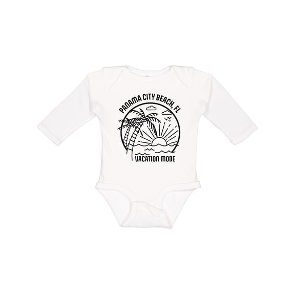 Inktastic Summer Vacation Mode Panama City Beach Florida Boys or Girls Long Sleeve Baby Bodysuit