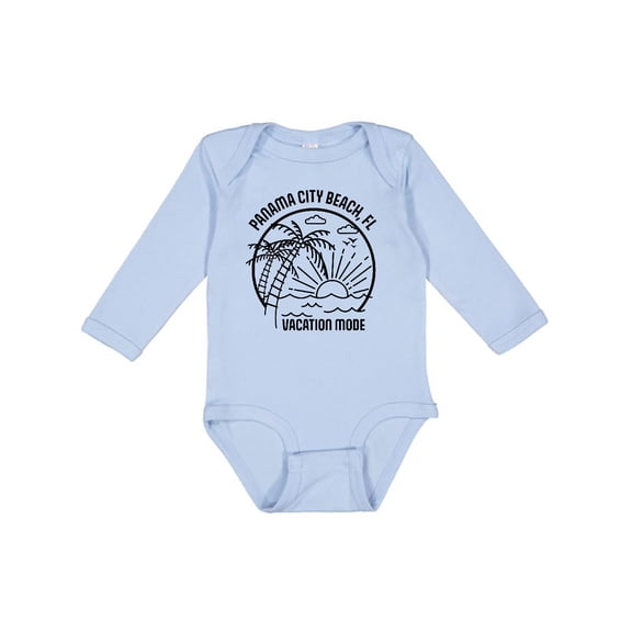 Inktastic Summer Vacation Mode Panama City Beach Florida Boys or Girls Long Sleeve Baby Bodysuit