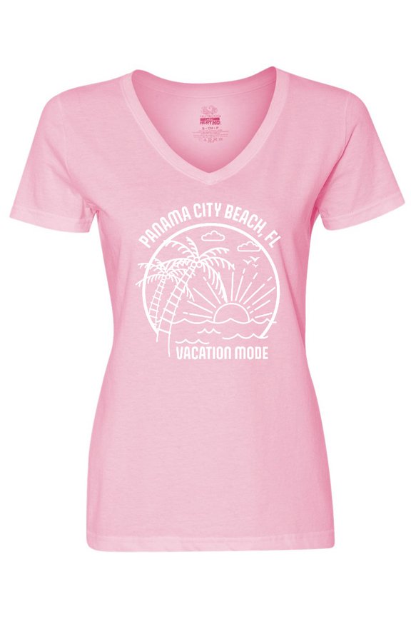 Summer Vacation Mode Panama City Beach Florida Women's V-Neck T-Shirt