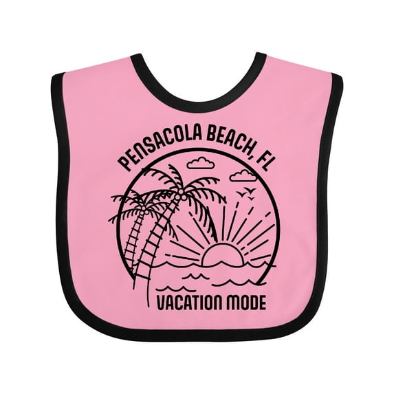 Inktastic Summer Vacation Mode Pensacola Beach Florida Boys or Girls Baby Bib