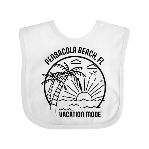 Inktastic Summer Vacation Mode Pensacola Beach Florida Boys or Girls Baby Bib