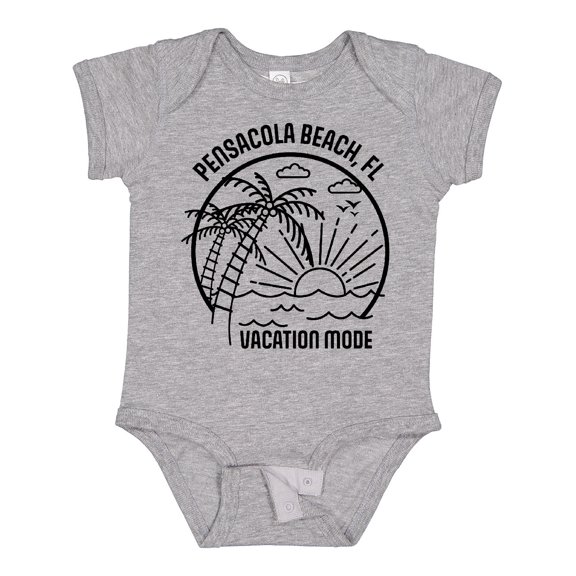 Inktastic Summer Vacation Mode Pensacola Beach Florida Boys or Girls Baby Bodysuit