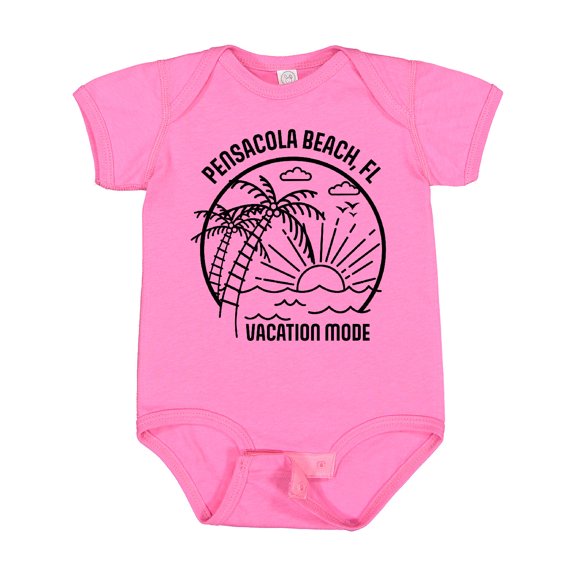 Inktastic Summer Vacation Mode Pensacola Beach Florida Boys or Girls Baby Bodysuit