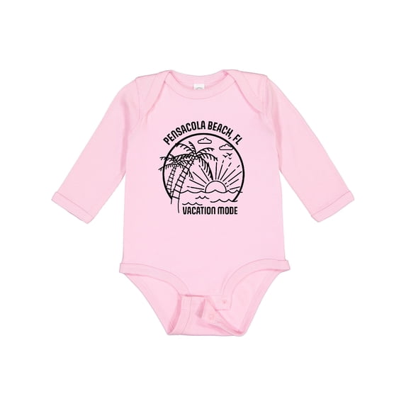 Inktastic Summer Vacation Mode Pensacola Beach Florida Boys or Girls Long Sleeve Baby Bodysuit