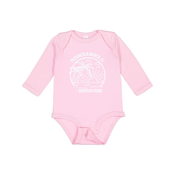 Inktastic Summer Vacation Mode Pensacola Beach Florida Boys or Girls Long Sleeve Baby Bodysuit