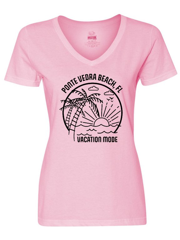 Summer Vacation Mode Ponte Vedra Beach Florida Women's V-Neck T-Shirt