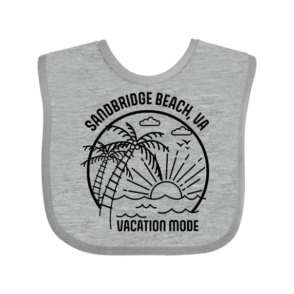 Inktastic Summer Vacation Mode Sandbridge Beach Virginia Boys or Girls Baby Bib