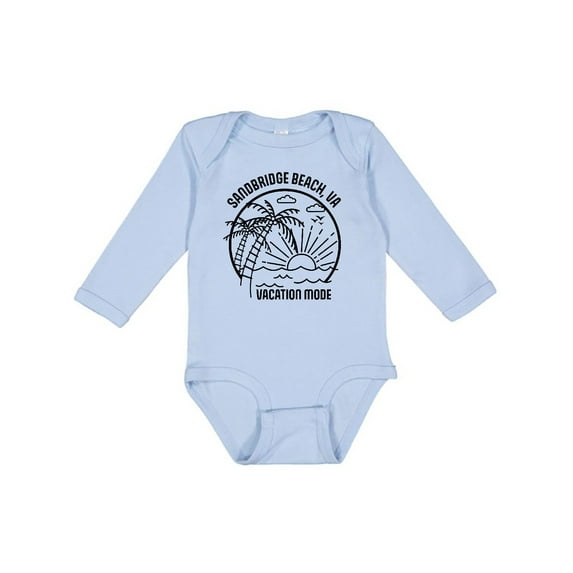 Inktastic Summer Vacation Mode Sandbridge Beach Virginia Boys or Girls Long Sleeve Baby Bodysuit