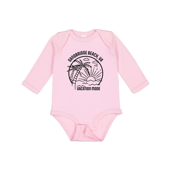 Inktastic Summer Vacation Mode Sandbridge Beach Virginia Boys or Girls Long Sleeve Baby Bodysuit