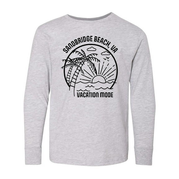 Inktastic Summer Vacation Mode Sandbridge Beach Virginia Long Sleeve Youth T-Shirt