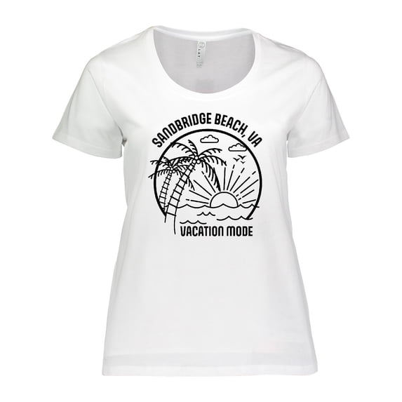 Inktastic Summer Vacation Mode Sandbridge Beach Virginia Women's Plus Size T-Shirt