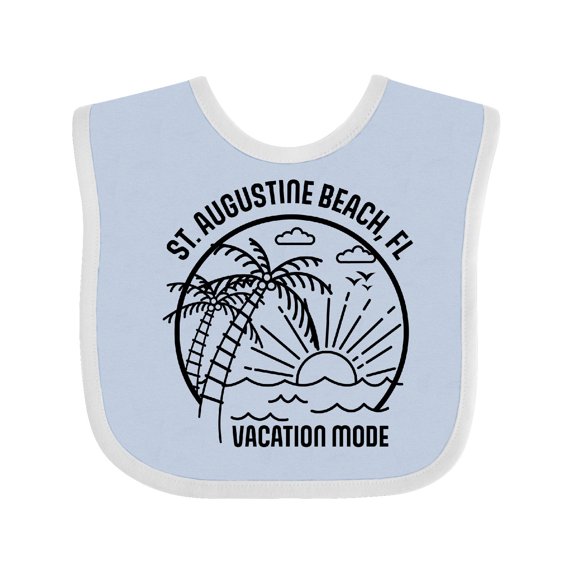 Inktastic Summer Vacation Mode St. Augustine Beach Florida Boys or Girls Baby Bib